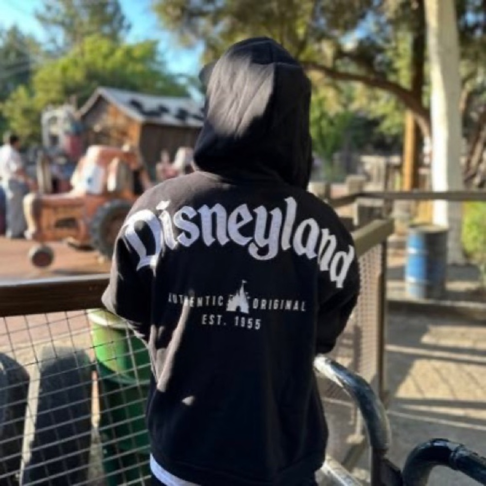 DISNEYLAND VINTAGE AUTHENTIC ORIGINAL ZIPPED BLACK HOODIE NEW WITHTAGS